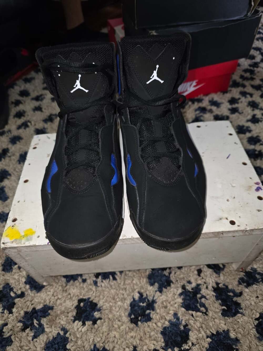 Jordan True Flight Size 13 Black Game Royal Sneakers